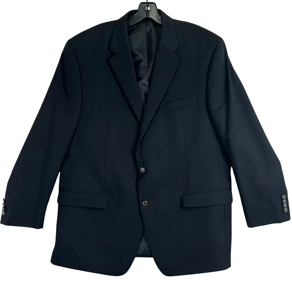 Lauren Ralph Lauren 2-Button Blazer Mens 44R Black Classic Professional